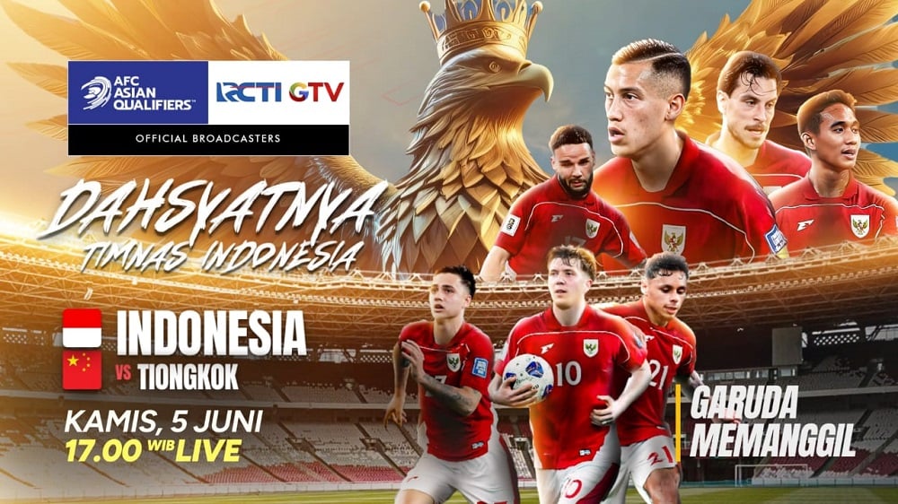 Jadwal Siaran Langsung Timnas Indonesia Vs China, Live RCTI!