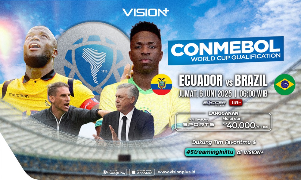 Link Live Streaming Ekuador Vs Brasil di Kualifikasi Piala Dunia 2026 Zona CONMEBOL Pagi Ini