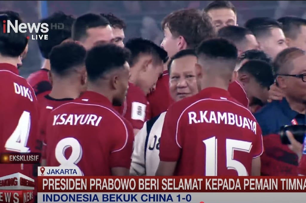 Indonesia Taklukkan China 1-0, Prabowo Salami Skuad Garuda Ucapkan Selamat