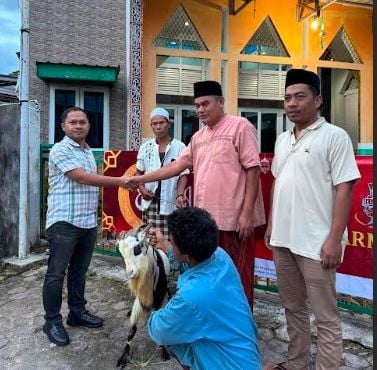 Wakil Ketua DPRD Taput dari Perindo Sumbang Hewan Kurban ke Jemaah Masjid