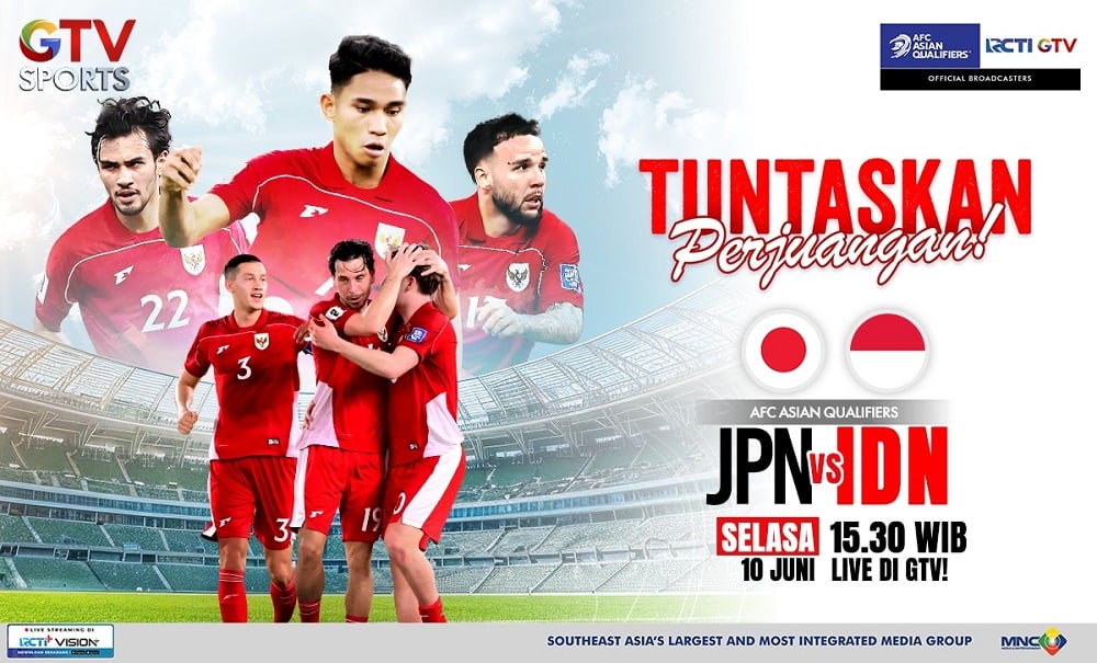 Jadwal Siaran Langsung Timnas Indonesia Vs Jepang, Live di GTV!