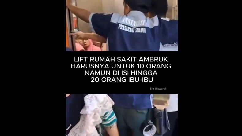 Viral! 20 Emak-Emak Panik Terjebak di Lift RSUD Syamrabu Bangkalan Akibat Over Kapasitas
