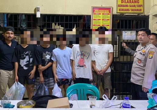 5 Pelajar di Bandarlampung jadi Tersangka Kasus Kepemilikan Senjata Tajam