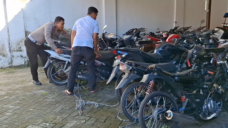 Belum Diambil Pemiliknya, Puluhan Kendaraan Sitaan Tilang di Tulungagung Akan Dilelang