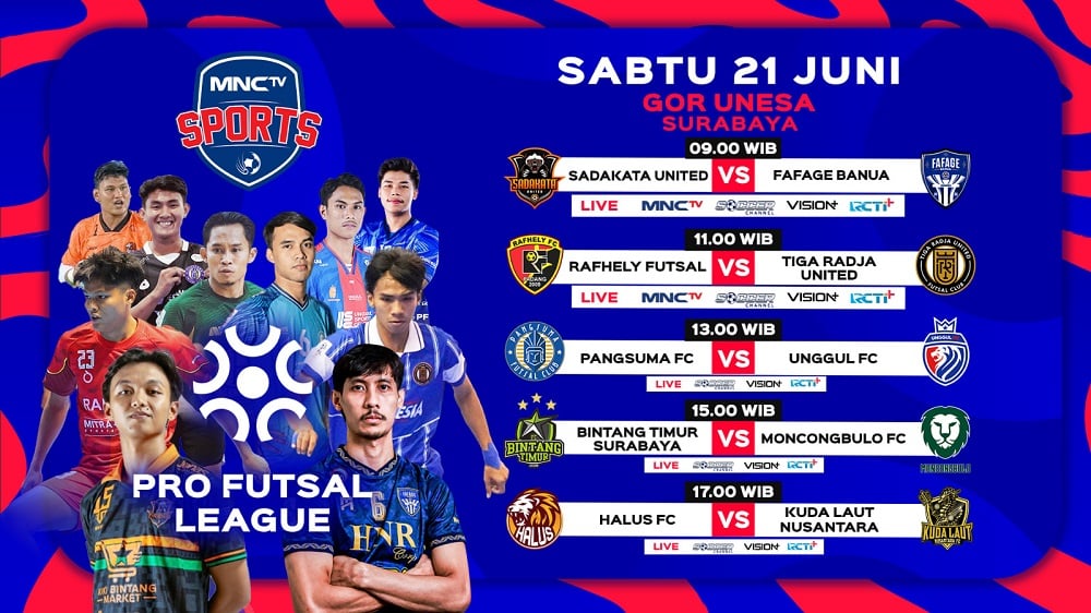 Jadwal Pekan Ke-15 Pro Futsal League 2025: Sadakata United Vs Fafage Banua di MNCTV
