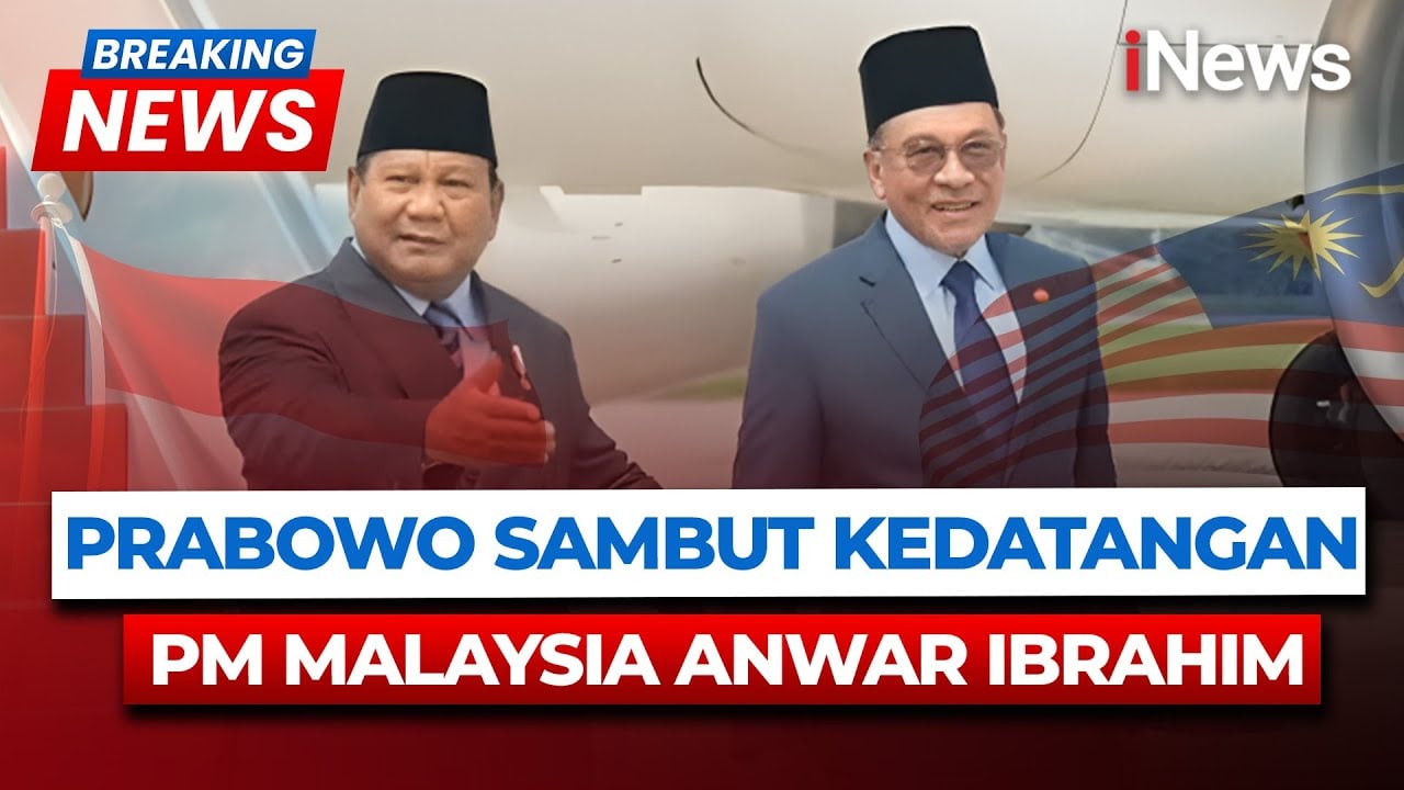 Prabowo Sambut PM Anwar Ibrahim di Lanud TNI AU Halim Perdanakusuma