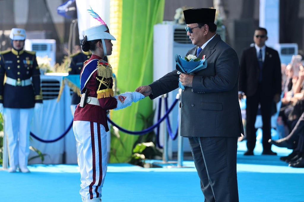 Saat Polisi Cilik Sambut Prabowo di HUT ke-79 Bhayangkara