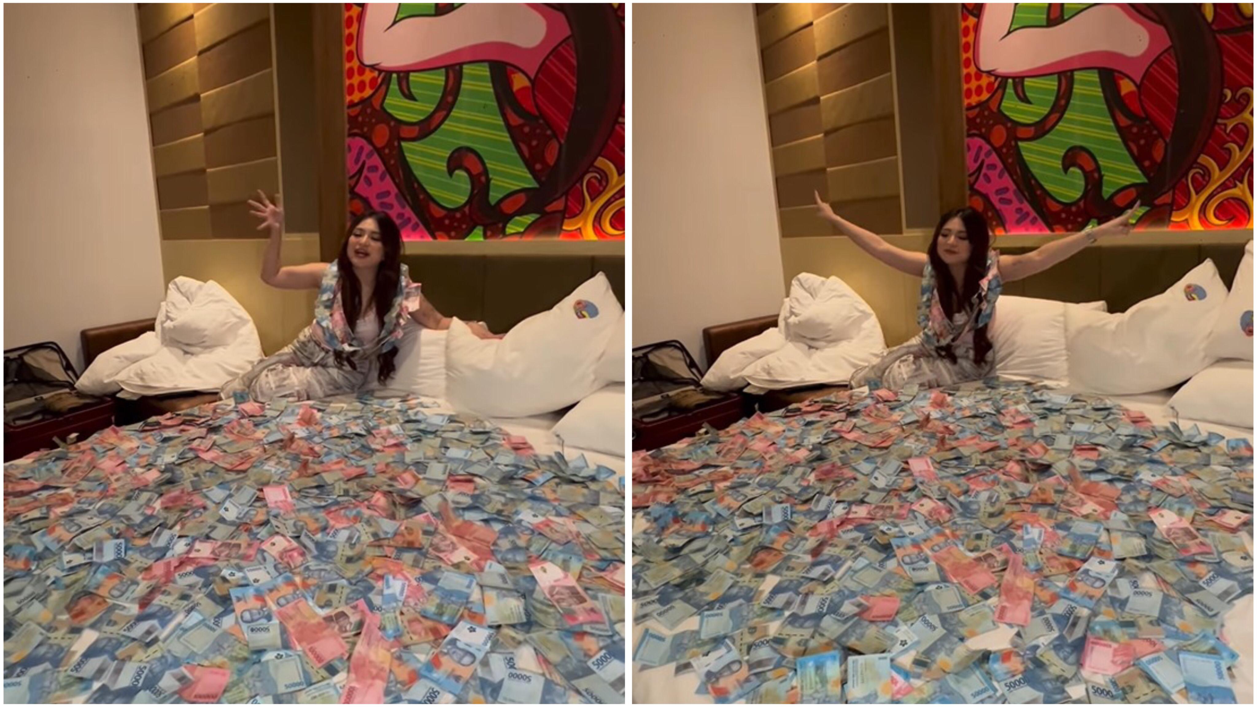 Viral Nathalie Holscher Pamer Duit Bertabur di Atas Kasur: Cair Cair!