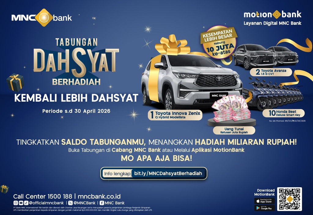 Raih Untung dengan Ikutan Tabungan Dahsyat Berhadiah MNC Bank, Total Hadiah Miliaran Rupiah!
