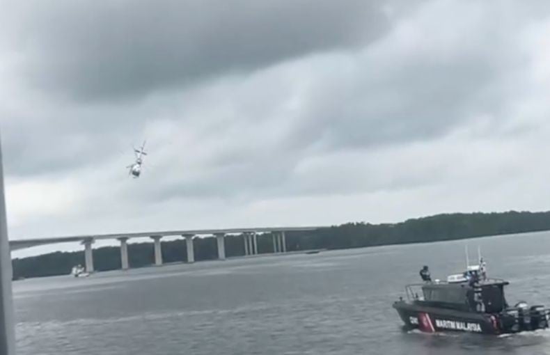 Helikopter Kepolisian Malaysia Jatuh saat Latihan Gabungan Diikuti Polisi Indonesia
