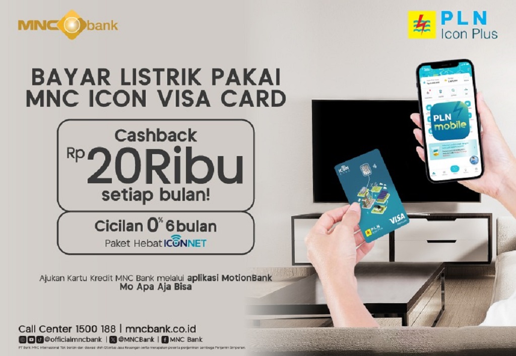 Bayar Tagihan Listrik PLN Makin Cuan dengan Kartu Kredit MNC Icon Visa Card