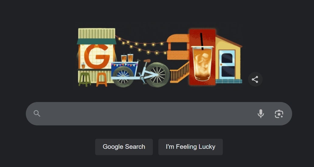 Gemas! Kopi Susu Gula Aren Hiasi Google Doodle Hari Ini