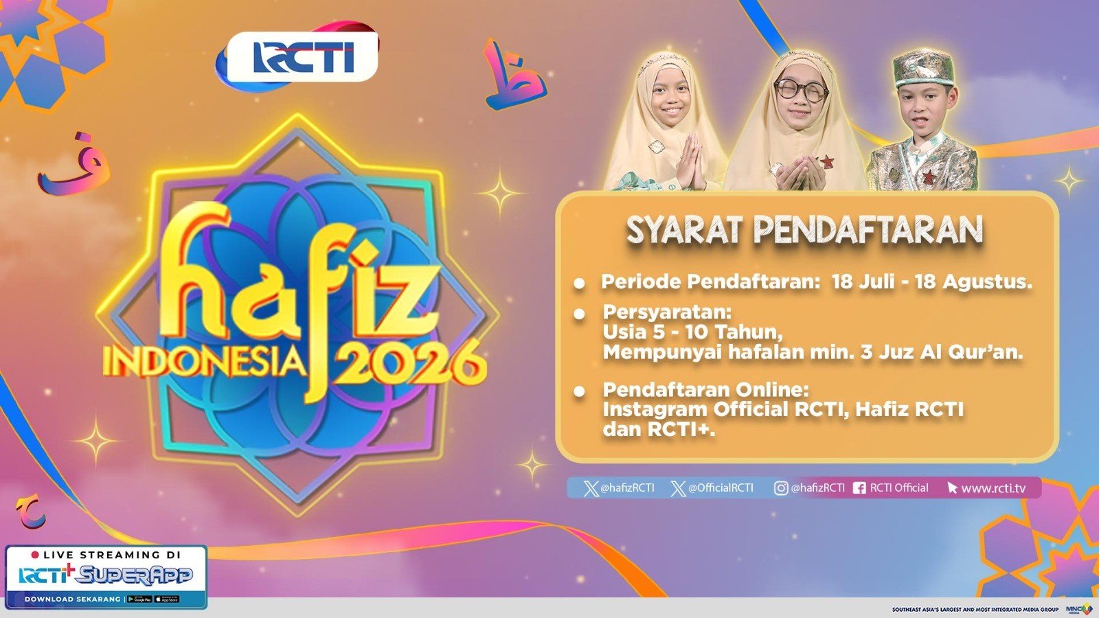 Resmi Dibuka, Audisi Hafiz Indonesia 2026 Mencari Penghafal Al-Quran Cilik Berbakat