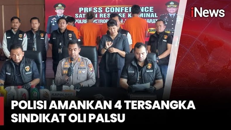 Polisi Bongkar Sindikat Oli Palsu di Jakbar, Tangkap 4 Orang
