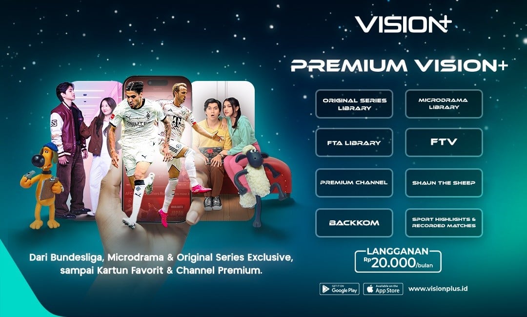 Nonton Rame-Rame Sekeluarga Cuma Rp20rb per Bulan! Bisa Streaming Series, Kartun hingga Olahraga di VISION+