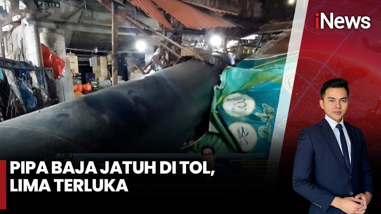 Tragis! Pipa Baja Jatuh dari Atas Tol, Kios Rata dengan Tanah