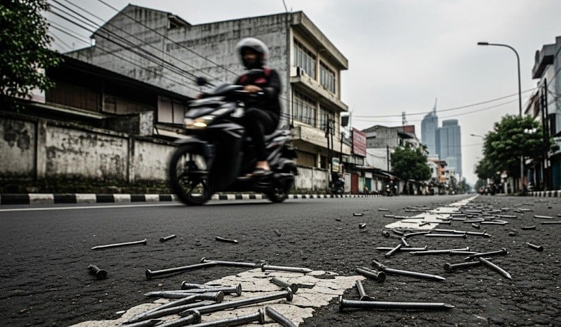 Pengendara di Jakarta Diteror Ranjau Paku, 1 Kg Terkumpul di 6 Ruas Jalan Utama
