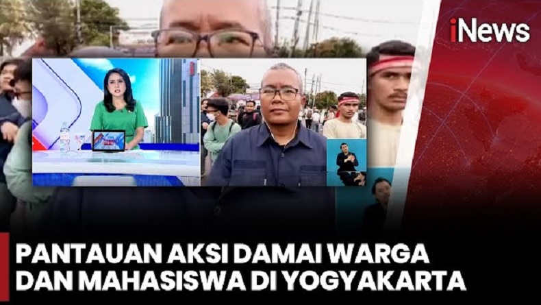 Aksi Damai Jogja Memanggil di Bundaran UGM Serukan Pembatalan Kebijakan Tak Pro Rakyat