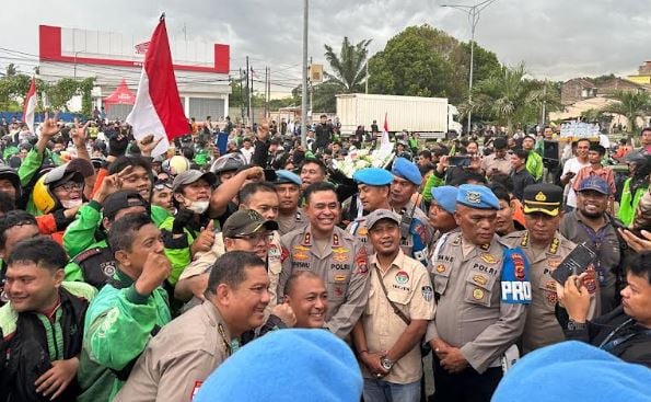 Datangi Polda Sumut, Driver Ojol Minta Polisi Lebih Humanis Tangani Aksi Demo