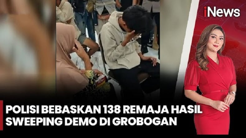 Tangis Pecah di Polres Grobogan, 138 Pelajar Dipulangkan Usai Terlibat Demo Ricuh