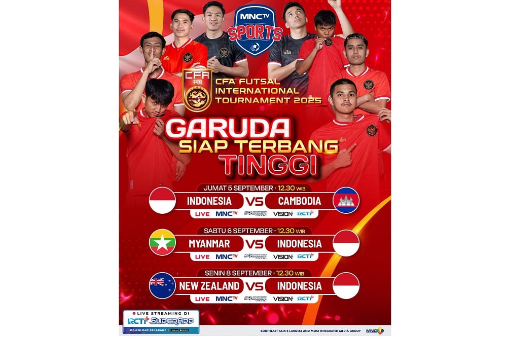 Jadwal Siaran Langsung Timnas Futsal Indonesia Vs Kamboja di CFA International Tournament 2025 Siang Ini