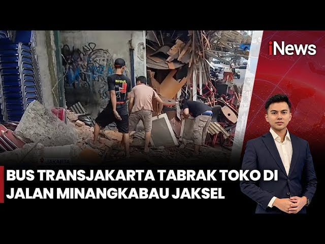 Bus TransJakarta Tabrak Toko di Jakarta Selatan, Diduga Rem Blong