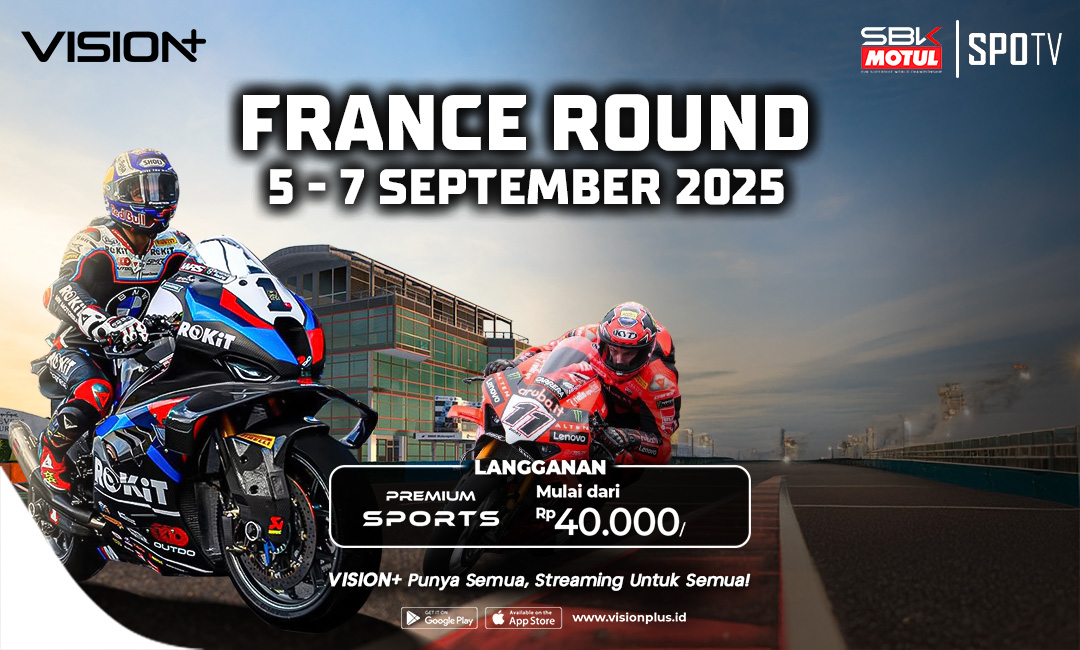 Link Live Streaming WorldSBK French Round 2025 di VISION+