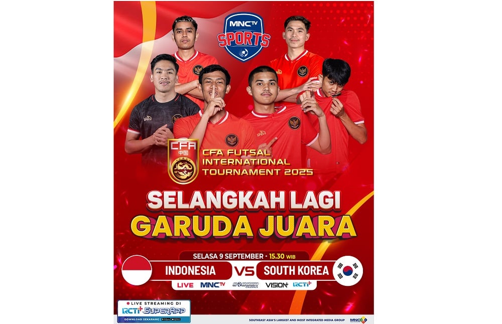 Live di MNCTV! Timnas Futsal Indonesia Vs Korsel di Semifinal CFA International Tournament 2025