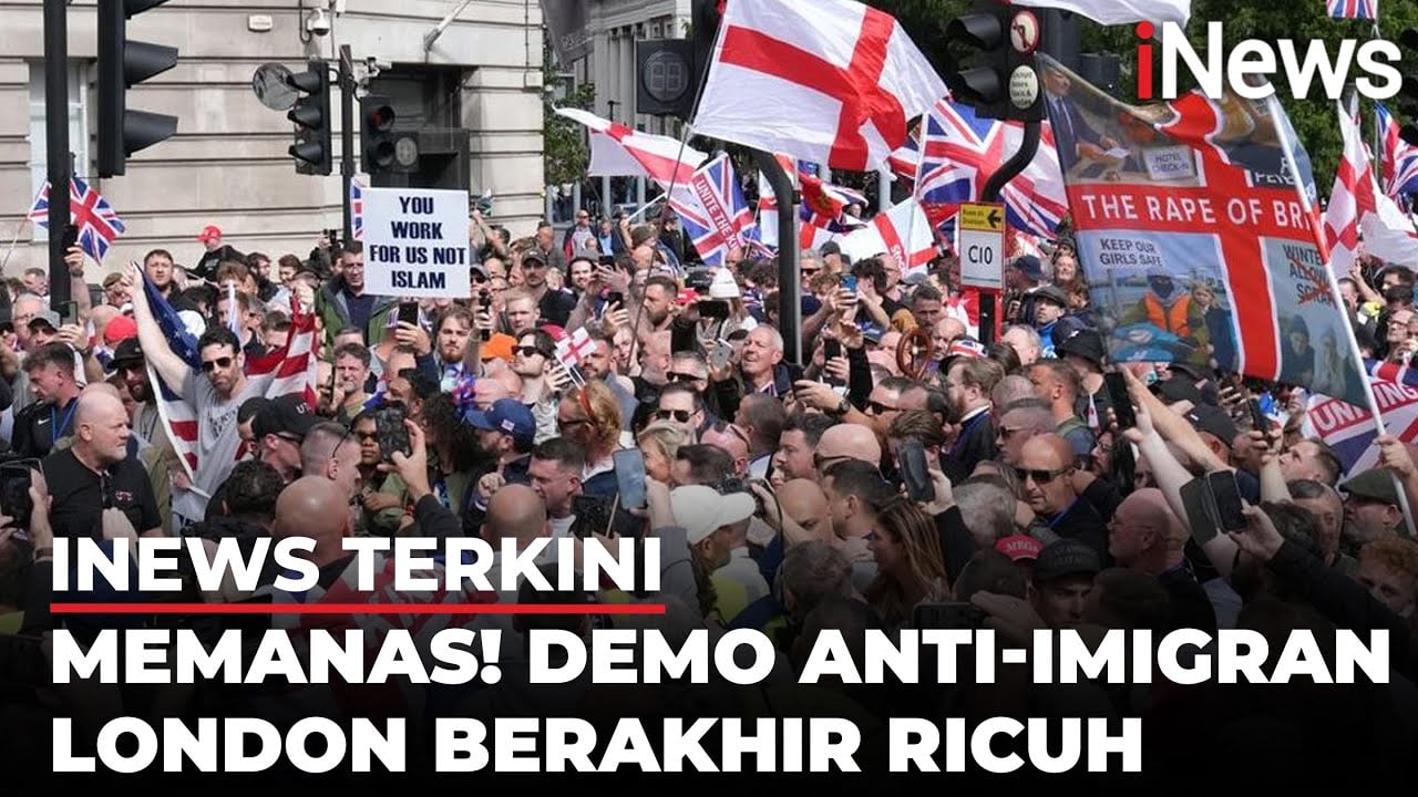 Panas! Demo Anti-Imigran di London Berakhir Ricuh, Polisi Gegar Otak