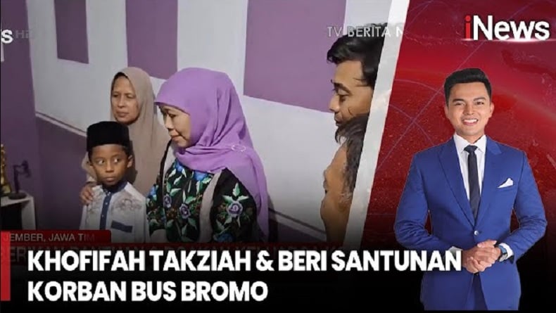 Gubernur Khofifah Kunjungi dan Beri Santunan Keluarga Korban Kecelakaan Bus Maut di Bromo