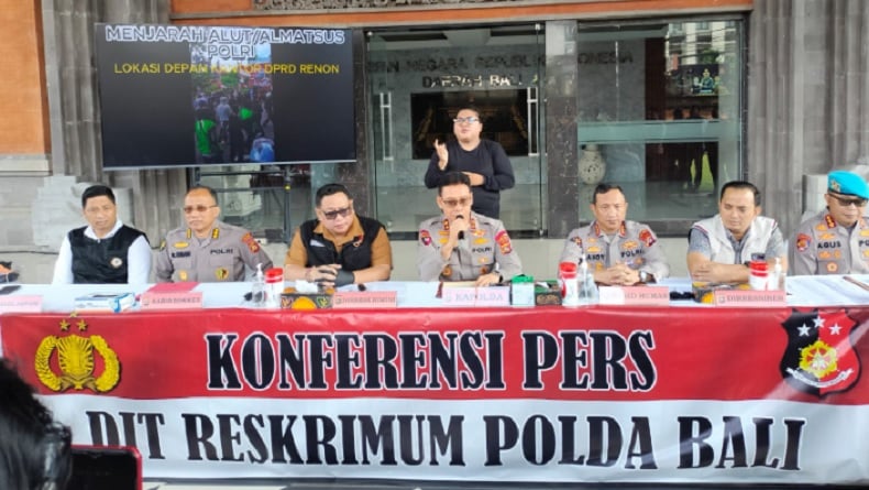 10 Tersangka Demo Ricuh Ditahan di Rutan Polda Bali