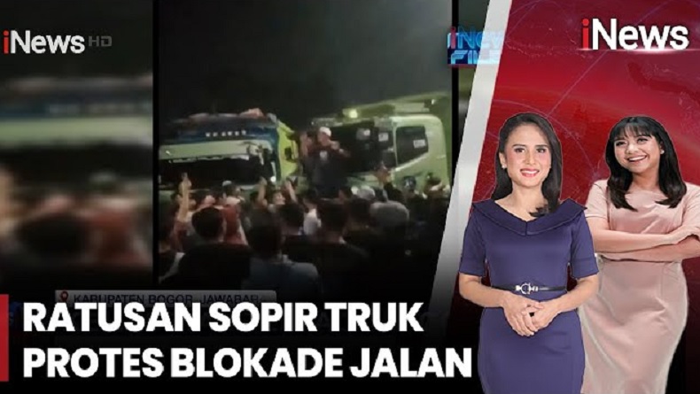 Ratusan Sopir Truk Tambang Blokade Jalan Parung Panjang, Protes Aturan Jam Operasional