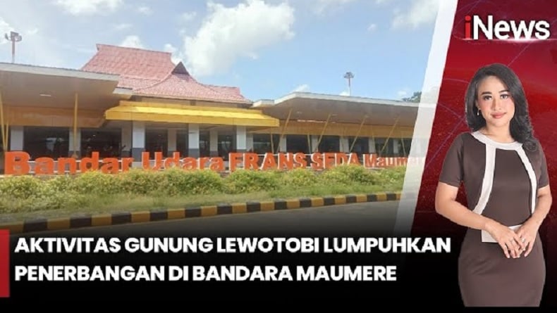 Bandara Frans Seda Ditutup Sementara akibat Erupsi Gunung Lewotobi Laki-laki