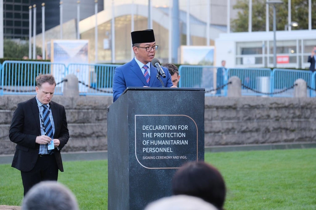 Di Markas PBB, Menlu Sugiono Teken Deklarasi Pelindungan Personel Kemanusiaan