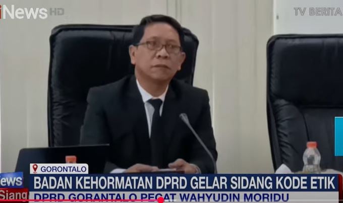 Ini 3 Bukti Alasan Pemecatan Wahyudin Moridu sebagai Anggota DPRD Gorontalo