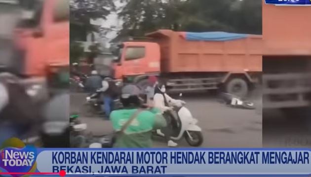 Kecelakaan di Narogong Bekasi, Guru Muda Tewas Mengenaskan Tertabrak Truk Sampah