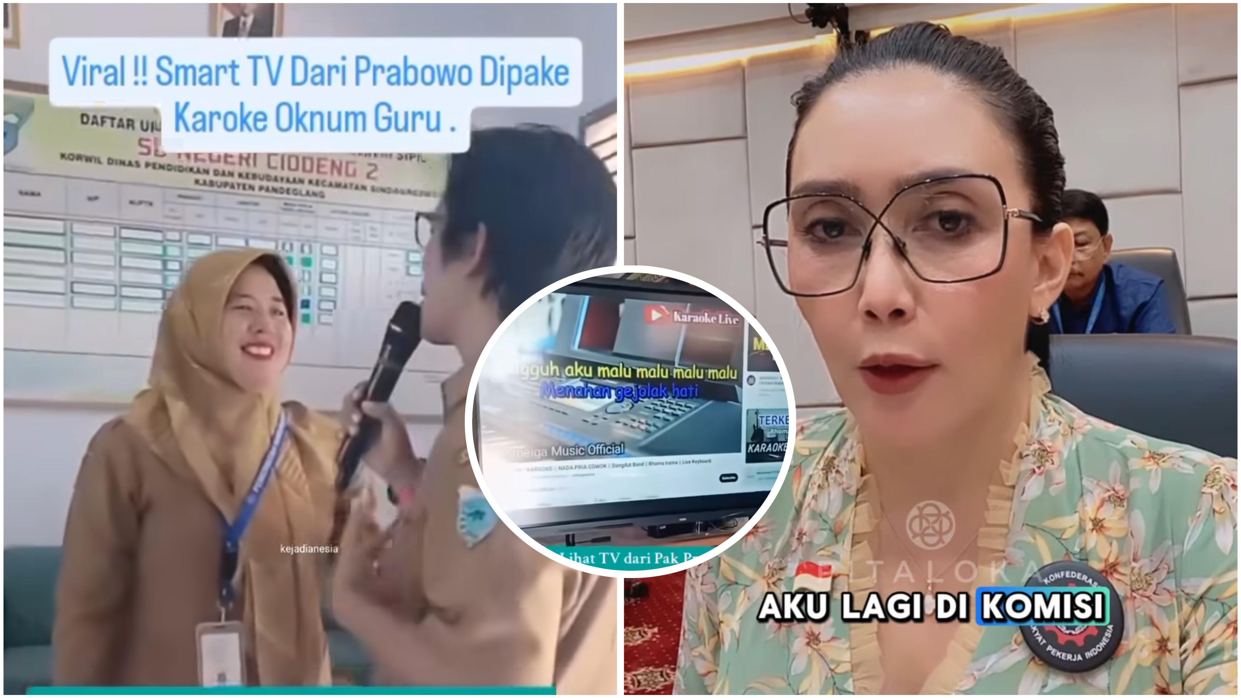 Viral Rieke Diah Pitaloka Geram Smart TV dari Prabowo Dipakai Karaoke Guru di Sekolah!