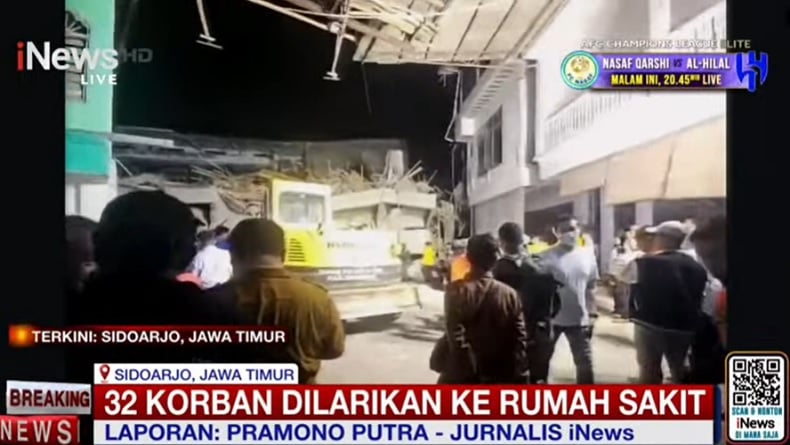 Update Ponpes Al Khoziny Sidoarjo Ambruk, 32 Korban Luka Dievakuasi ke Rumah Sakit