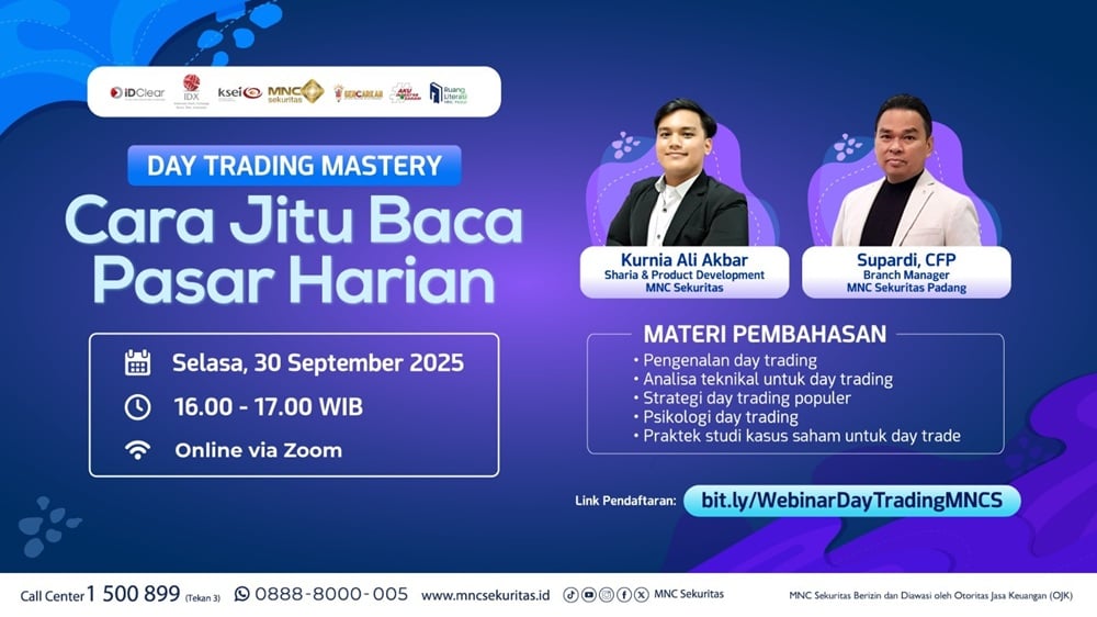 H-1 Webinar Gratis Day Trading Mastery 'Cara Jitu Baca Pasar Harian', Buruan Daftar di Sini!