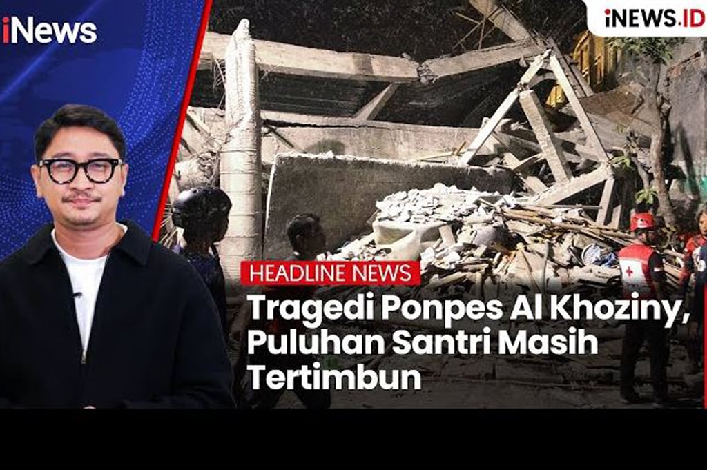 Tragedi Ponpes Al Khoziny, Puluhan Santri Masih Tertimbun Reruntuhan Bangunan Ambruk