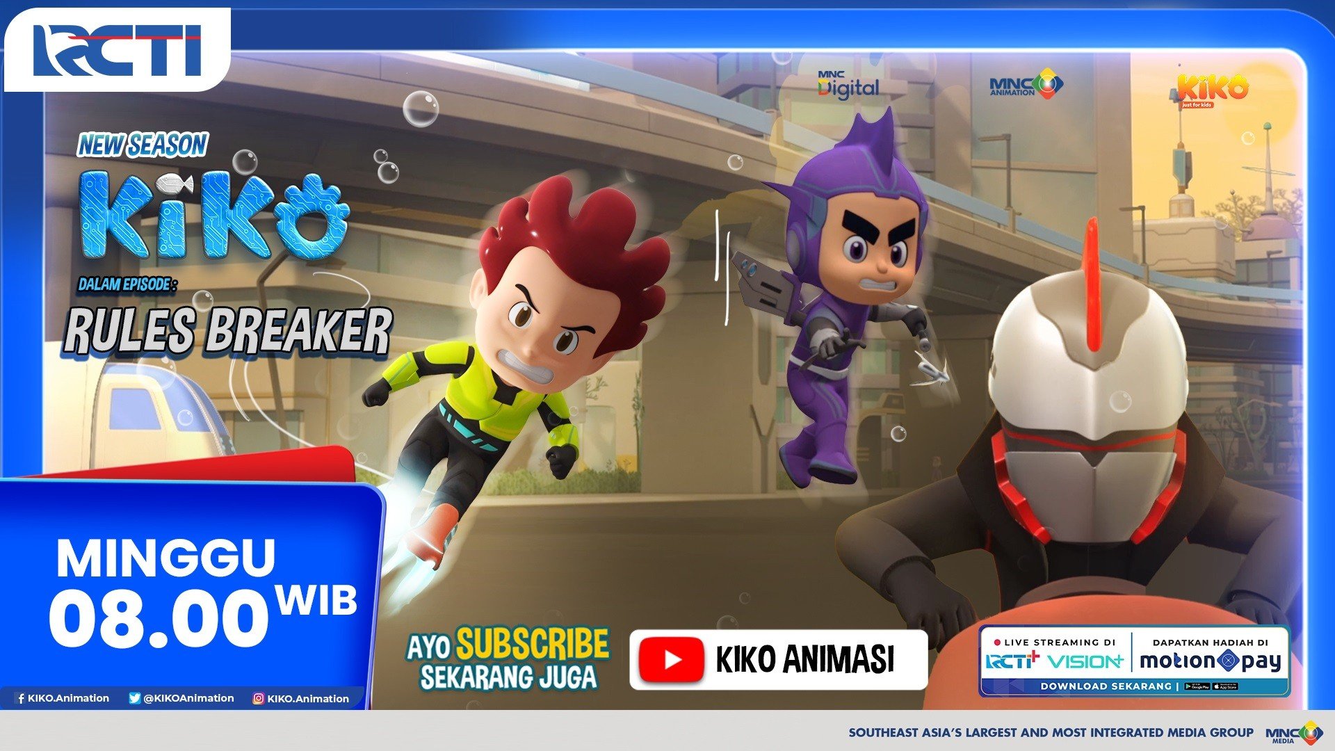 KIKO Season 4 Episode Baru RULES BREAKERS, Minggu 5 Okt 2025, Pukul 08.00 Pagi di RCTI Petualangan Baru Kota Asri Masa Depan