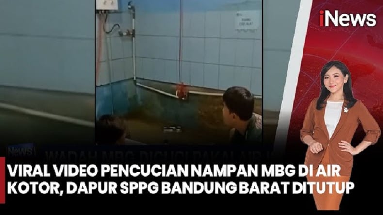 Viral Cuci Wadah MBG Pakai Air Kotor, Operasional Dapur SPPG Cipatat Ditutup Sementara