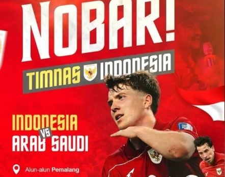 Nobar Timnas Indonesia vs Arab Saudi, Warga Pemalang Mulai Datangi Alun-Alun