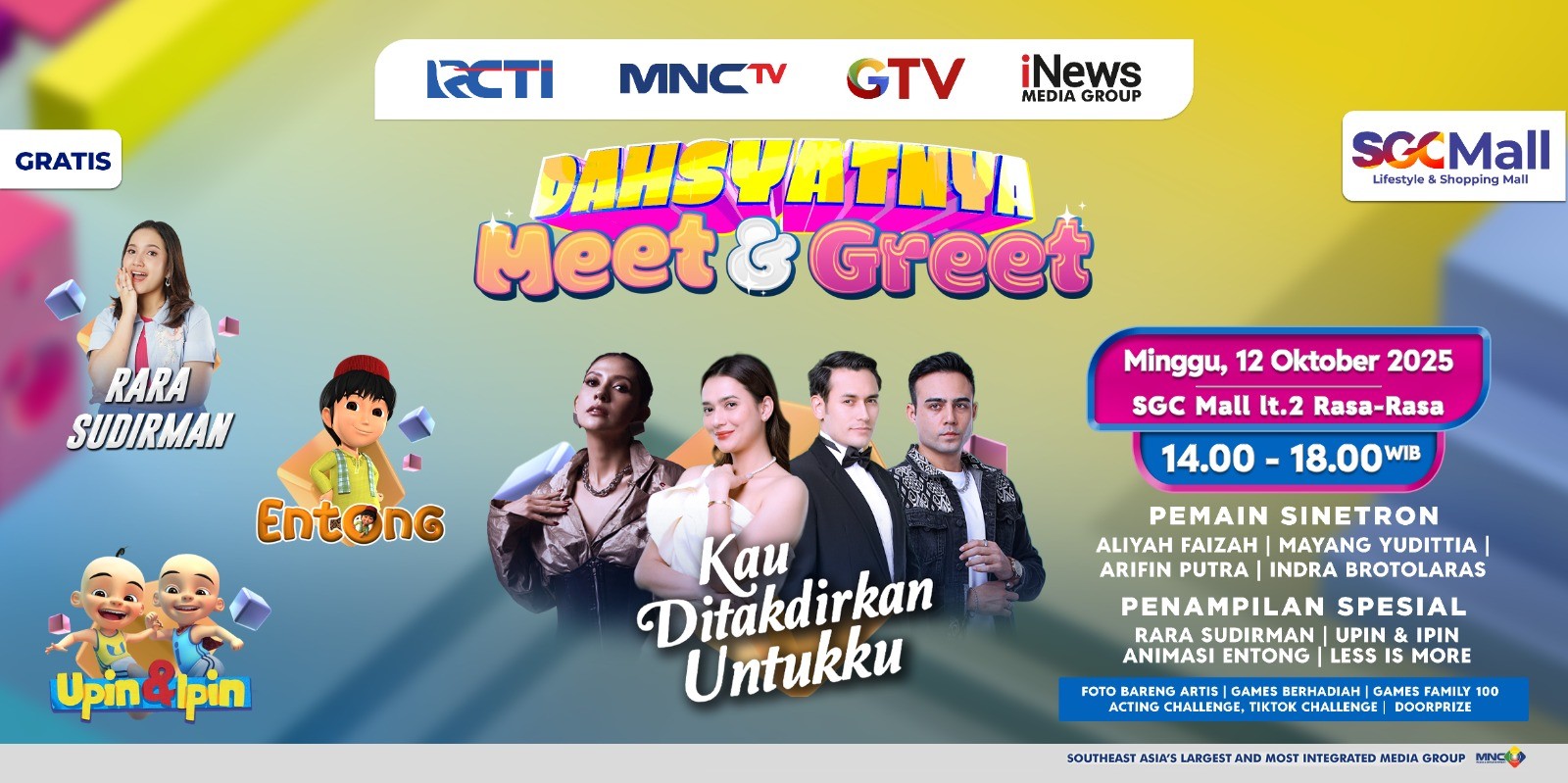 Siap-Siap Ketemu Para Pemain Sinetron Dalam Dahsyatnya Meet and Greet Kau Ditakdirkan Untukku di Cikarang!