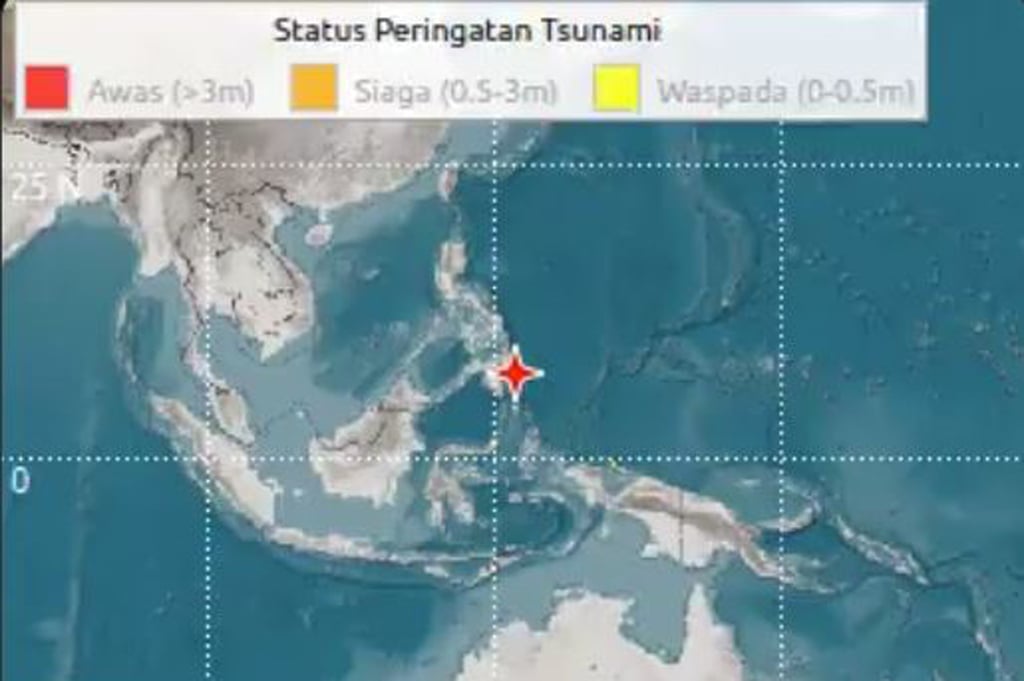 BMKG: Tinggi Tsunami di Sulut-Papua Berpotensi hingga 0,5 Meter Imbas Gempa Melonguane
