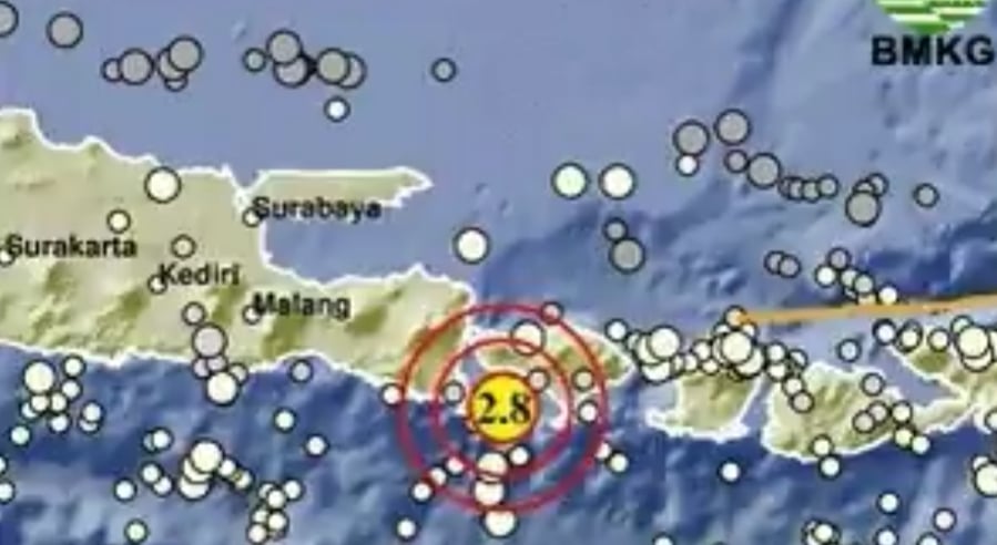 Info BMKG Gempa Terkini M 2,8 Guncang Jembrana Bali