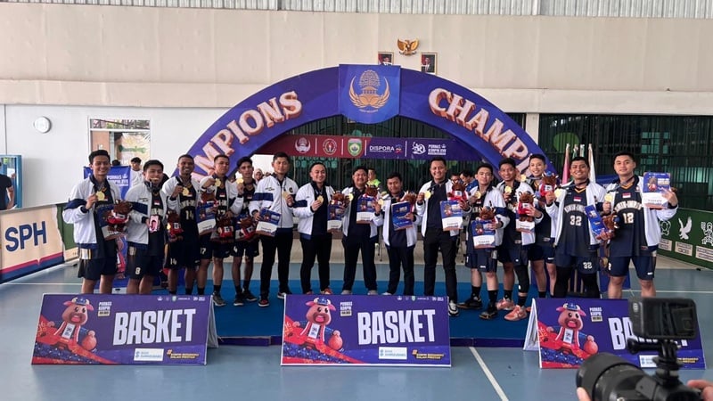 Tampil Digdaya, Tim Basket Kemenimipas Pastikan Gelar Juara PORNAS KORPRI 2025