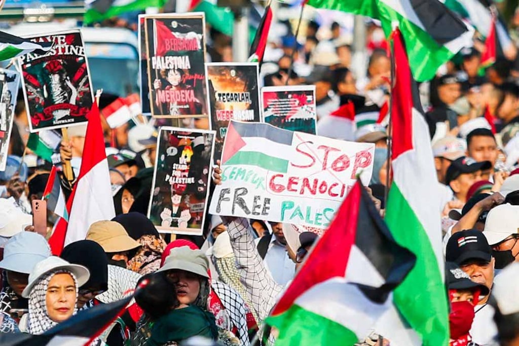 Aksi Bela Palestina, Massa Desak Pemerintah RI Kawal Gencatan Senjata di Gaza