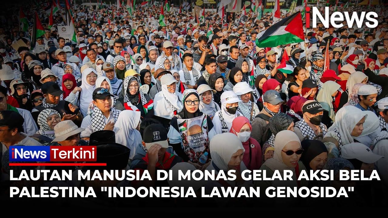 Lautan Manusia di Aksi Bela Palestina, Serukan Indonesia Lawan Genosida!