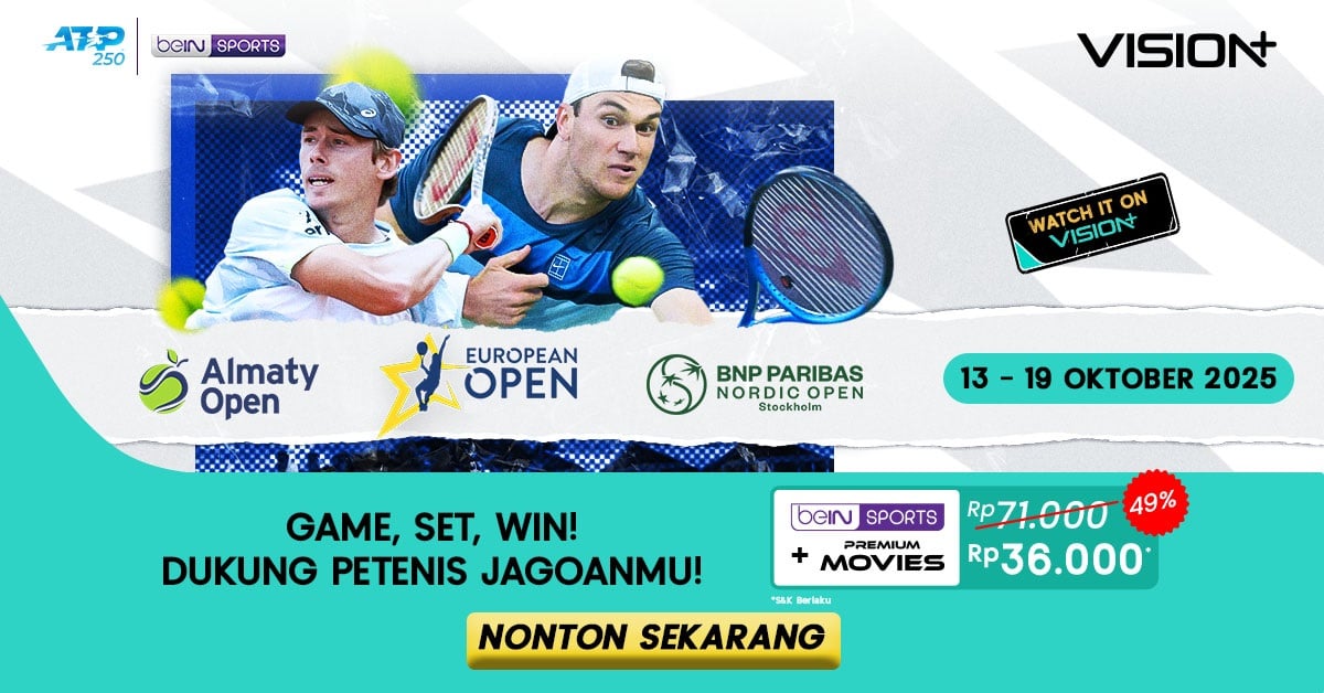 Jadwal dan Link Live Streaming Turnamen Tenis Dunia Pekan Ini: Almaty, European, Nordic Open di VISION+